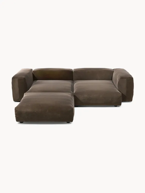 Sofá esquinero modular de terciopelo Vetsak (3 plazas)