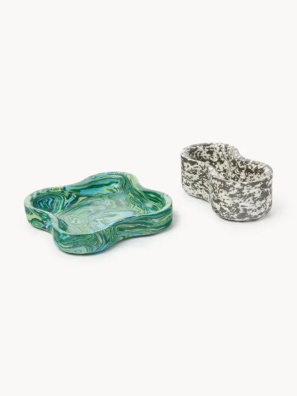 Cuencos decorativos de mármol artificial Elara, set de 2 - Westwing Collection