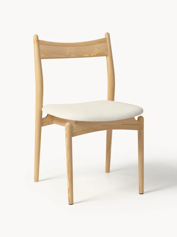 Silla de comedor de fresno con asiento acolchado Koa - Westwing Collection