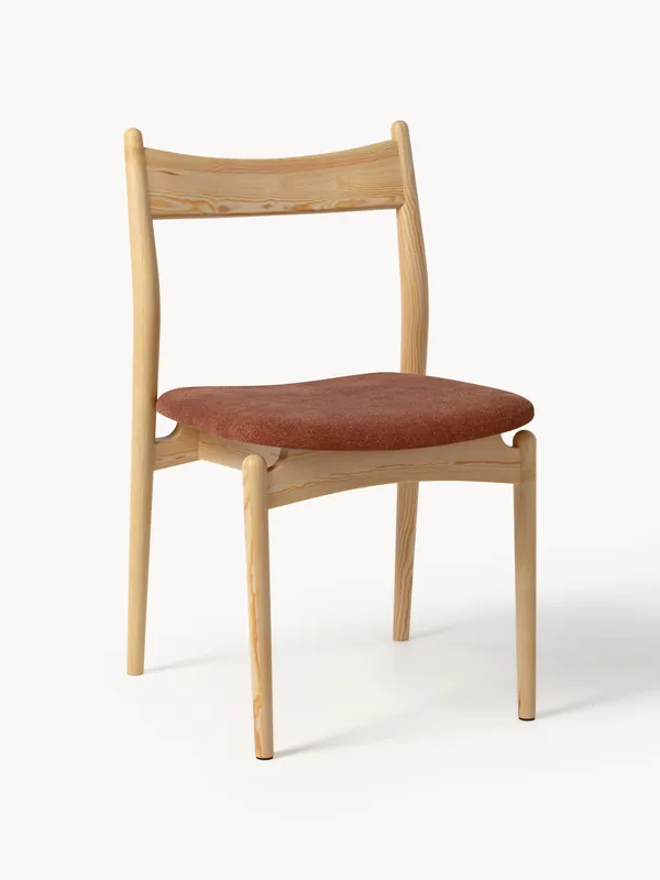 Silla de comedor de fresno con asiento acolchado Koa - Westwing Collection