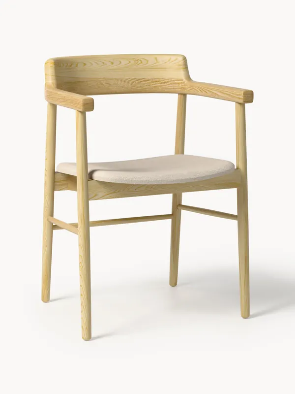 Silla de comedor de madera de roble con reposabrazos Bohr - Westwing Collection