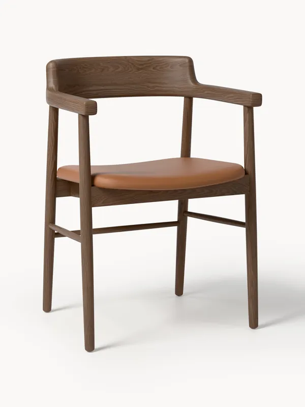 Silla de comedor de madera de roble con reposabrazos Bohr - Westwing Collection