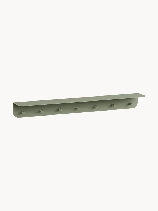 Perchero de pared de metal con ganchos y repisa para sombreros Malou - Metallbude