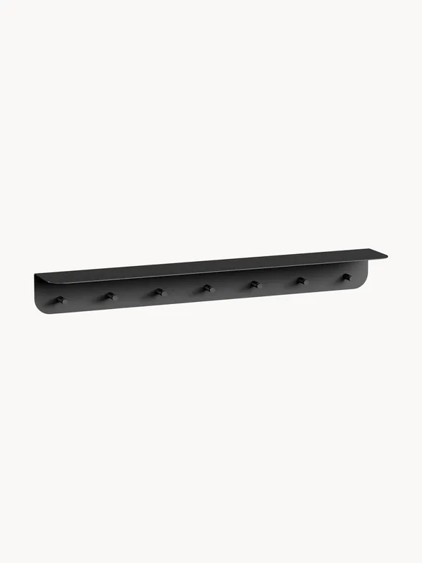 Perchero de pared de metal con ganchos y repisa para sombreros Malou - Metallbude