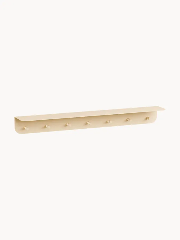 Perchero de pared de metal con ganchos y repisa para sombreros Malou - Metallbude