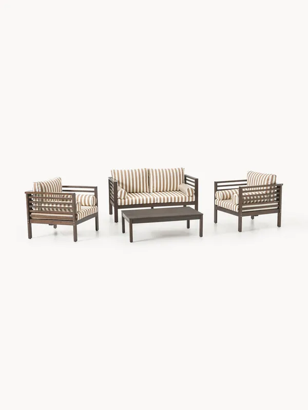 Set lounge de jardín de madera de acacia Bo, set de 4 - Westwing Collection