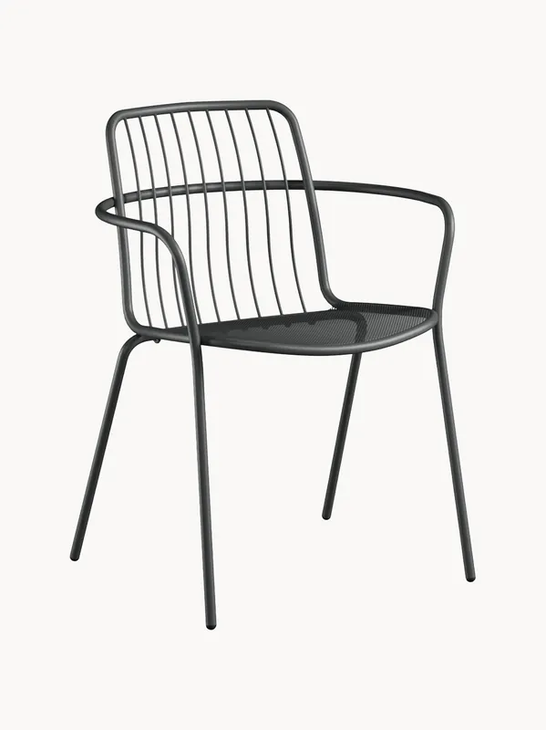 Sillas apilables para jardín con reposabrazos Alisea, set de 2 - EMU