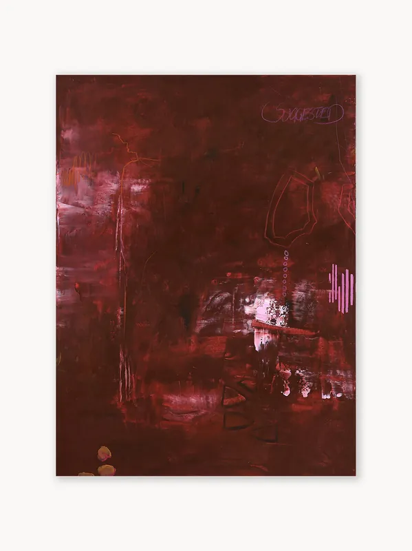 Lienzo pintado a mano Invisible Red - Malerifabrikken