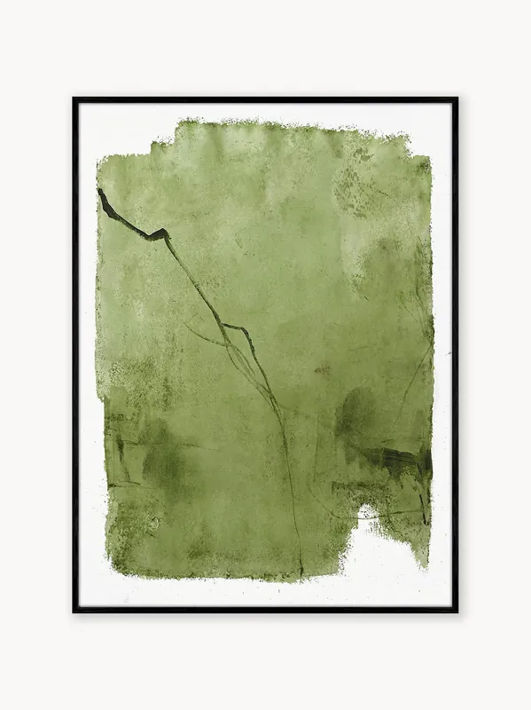 Lienzo pintado a mano Green Layer - Malerifabrikken
