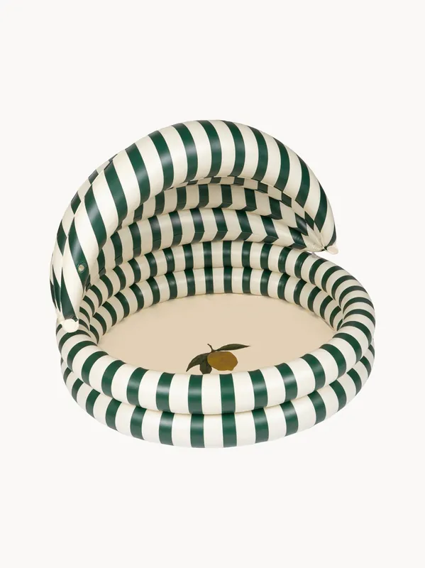 Piscina infantil hinchable con dosel Green Stripe, Ø 110 cm - Konges Slojd