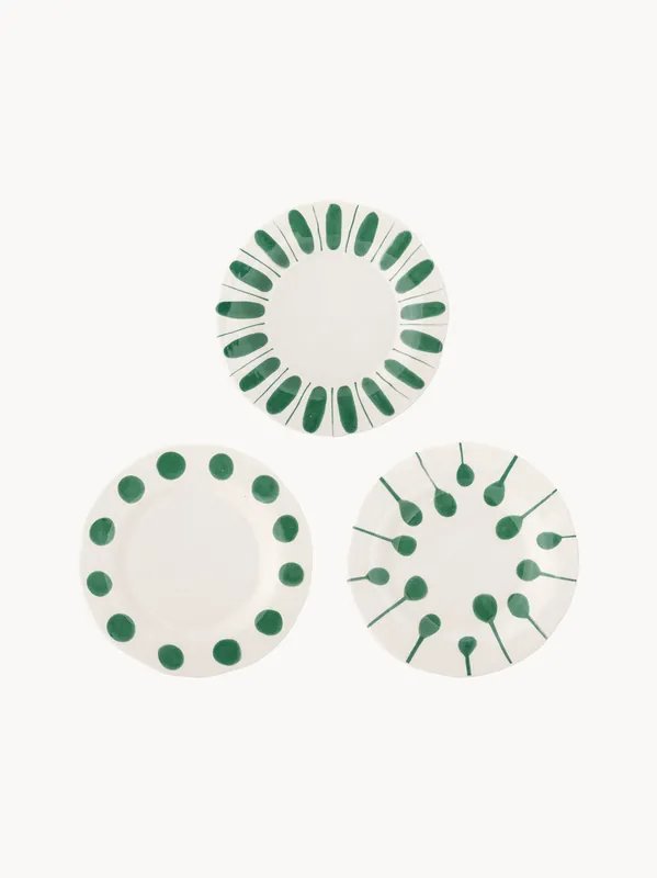 Platos de desayuno pintados a mano Linora, set de 3 - Bloomingville