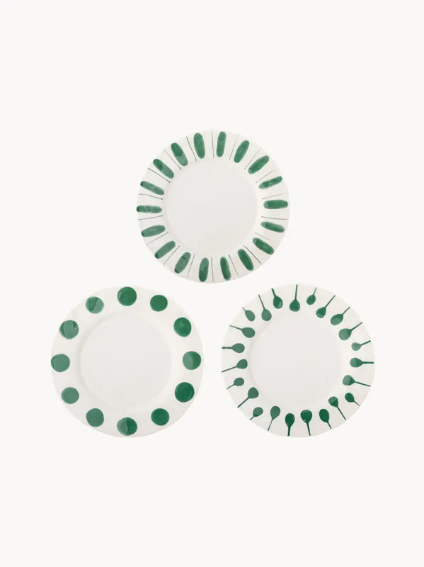 Platos llanos pintados a mano Linora, set de 3 - Bloomingville