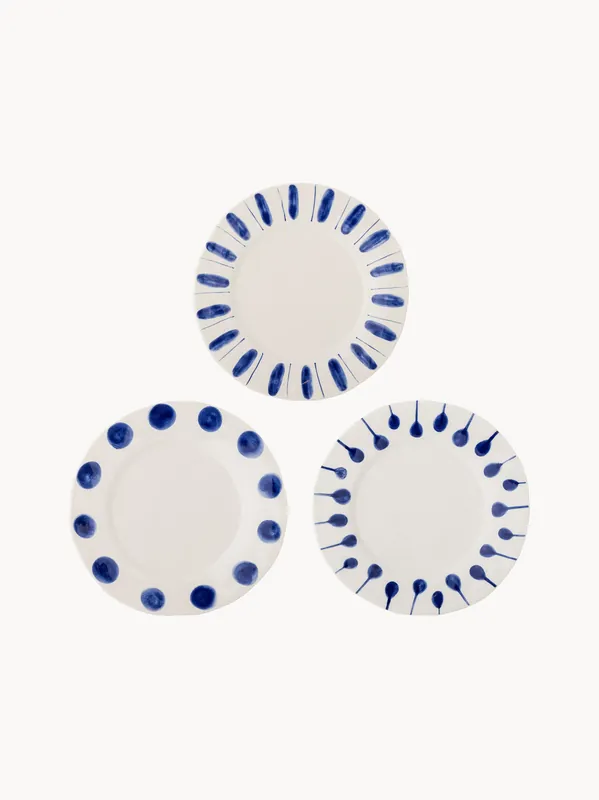 Platos llanos pintados a mano Linora, set de 3 - Bloomingville