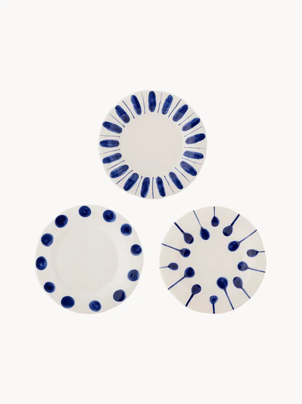 Platos de desayuno pintados a mano Linora, set de 3 - Bloomingville
