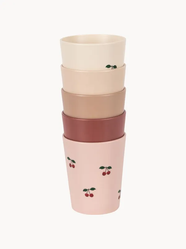 Vasos infantiles Cherry, set de 5 - Konges Slojd