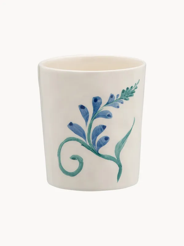 Taza pintada a mano Indigo Flora - Anna + Nina