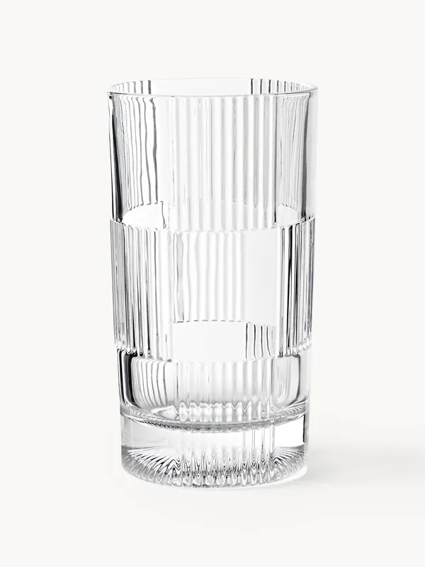 Vasos highball con relieve Bicchi, set de 4 - Westwing Collection