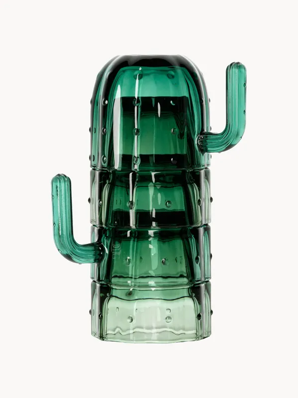 Vasos soplados Stack-a-Cactus, set de 4