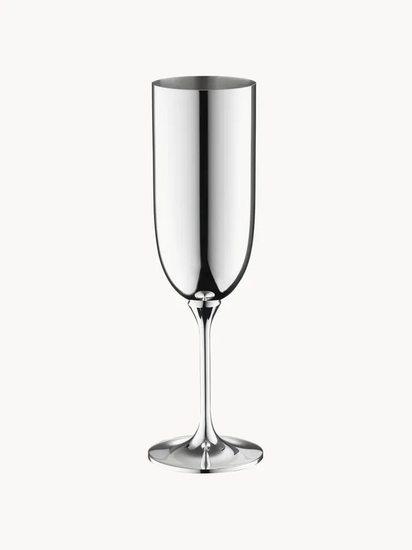 Copa flauta de champán artesanal chapada en plata Dante - Robbe & Berking