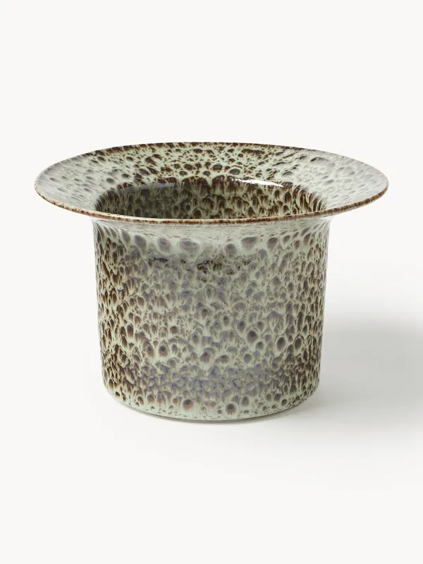 Macetero artesanal con esmalte reactivo Balou, Al 19 cm - Westwing Collection