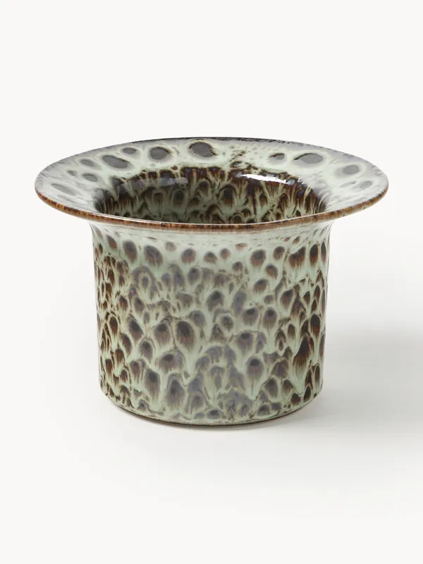 Macetero artesanal con esmalte reactivo Balou, Al 10 cm - Westwing Collection