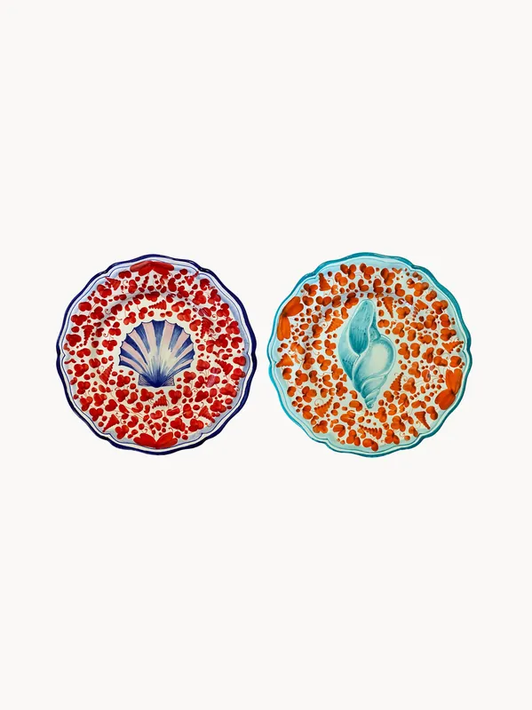 Vajilla de cerámica pintada a mano Menagerie, 1 comensal, set de 2 - Les Ottomans