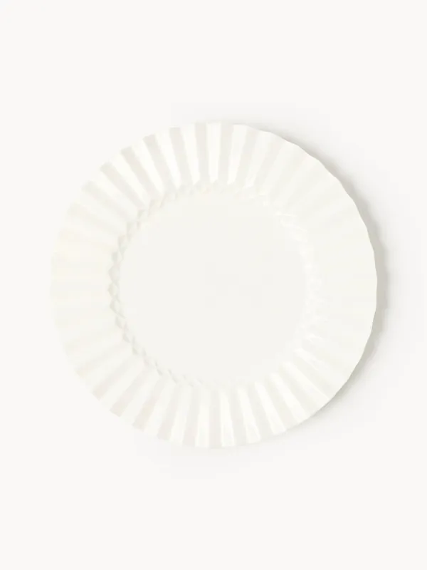 Platos de desayuno de porcelana con relieve Antonin, set de 4 - Westwing Collection