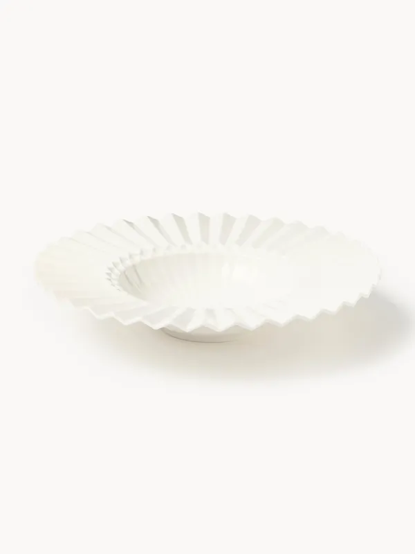 Platos hondos de porcelana con relieve Antonin, set de 4 - Westwing Collection