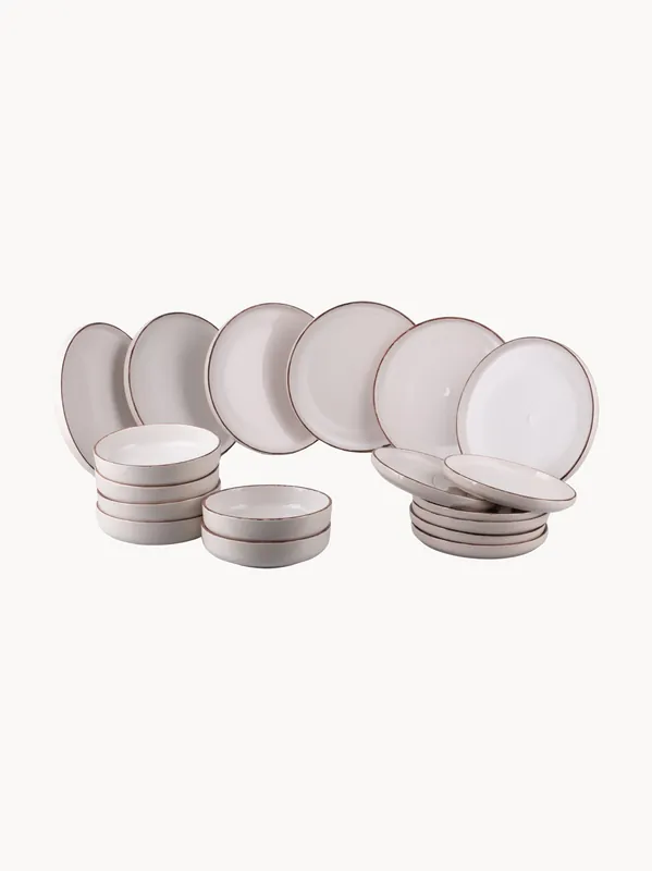 Vajilla pintada a mano Baita Modern, 6 comensales, set de 18 - Villa D'Este Home Tivoli