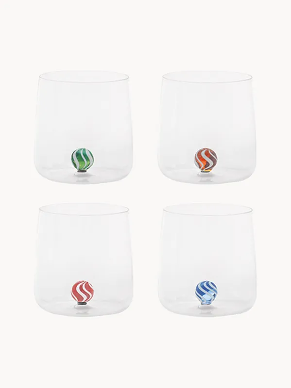 Vasos de borosilicato artesanales Bilia Candy, set de 4 - Zafferano
