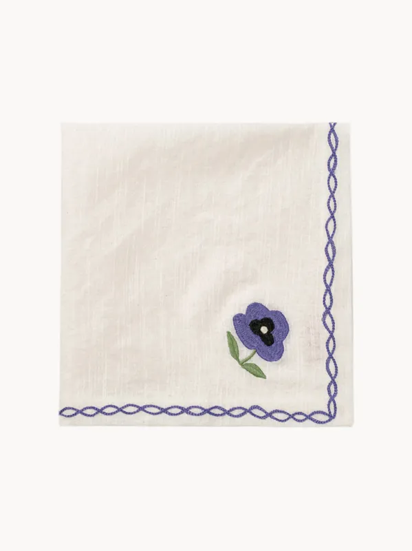 Servilletas con diseño floral Madelen Möllard, set de 4 - Pick a Poppy