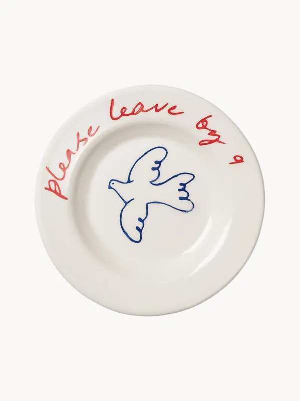 Plato de postre pintado a mano Bird - Pick a Poppy