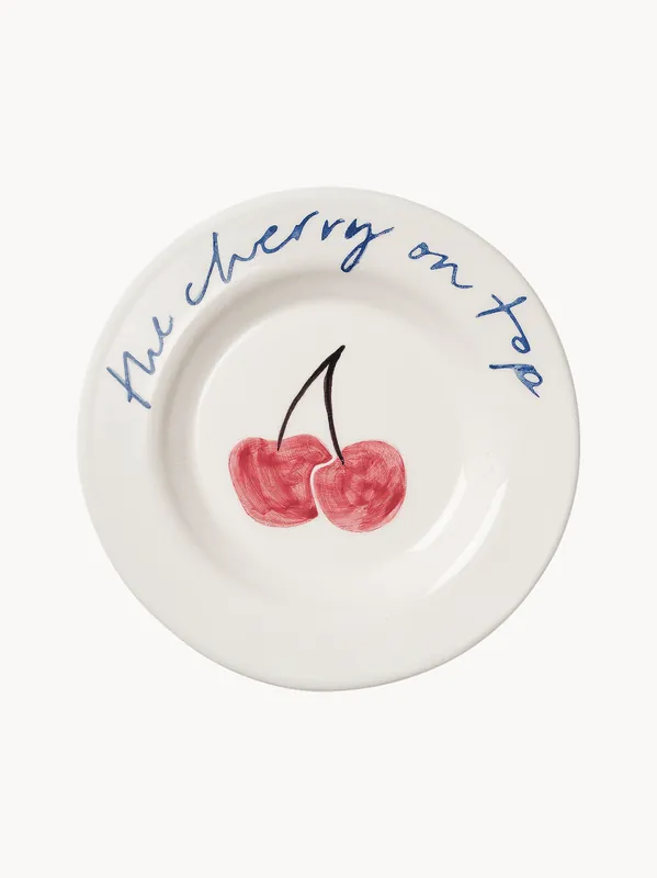 Plato de postre pintado a mano Cherry - Pick a Poppy