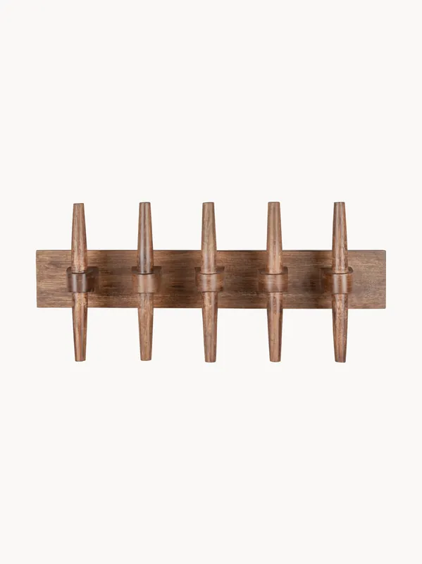 Perchero de pared de madera de mango con ganchos Jakub - Dutchbone