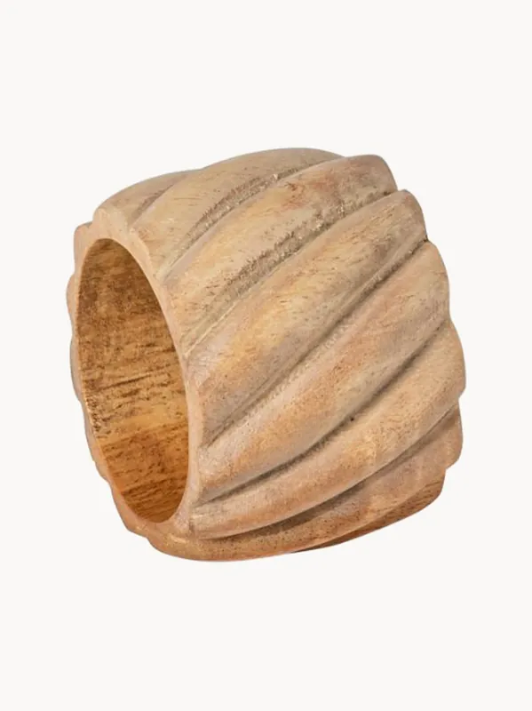 Anillos para servilletas de madera de acacia Round, set de 4 - Costa Nova