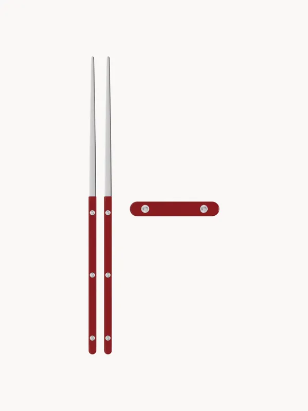 Palillos de acero inoxidable pulido al alto brillo con reposapalillos Bistrot - Sabre Paris