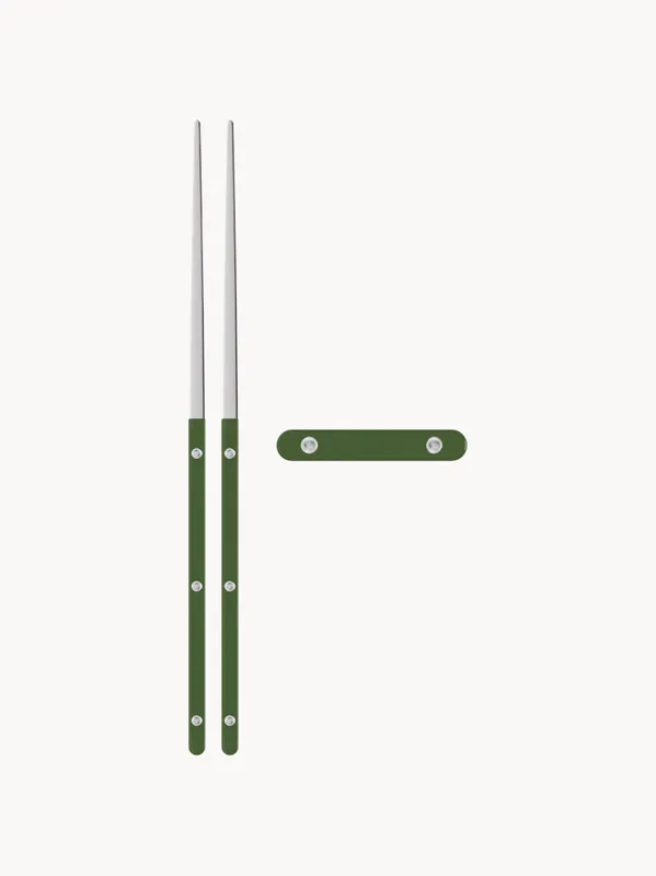 Palillos de acero inoxidable pulido al alto brillo con reposapalillos Bistrot - Sabre Paris