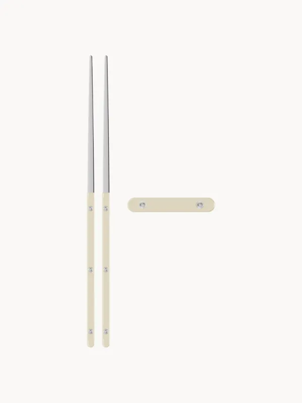 Palillos de acero inoxidable pulido al alto brillo con reposapalillos Bistrot - Sabre Paris