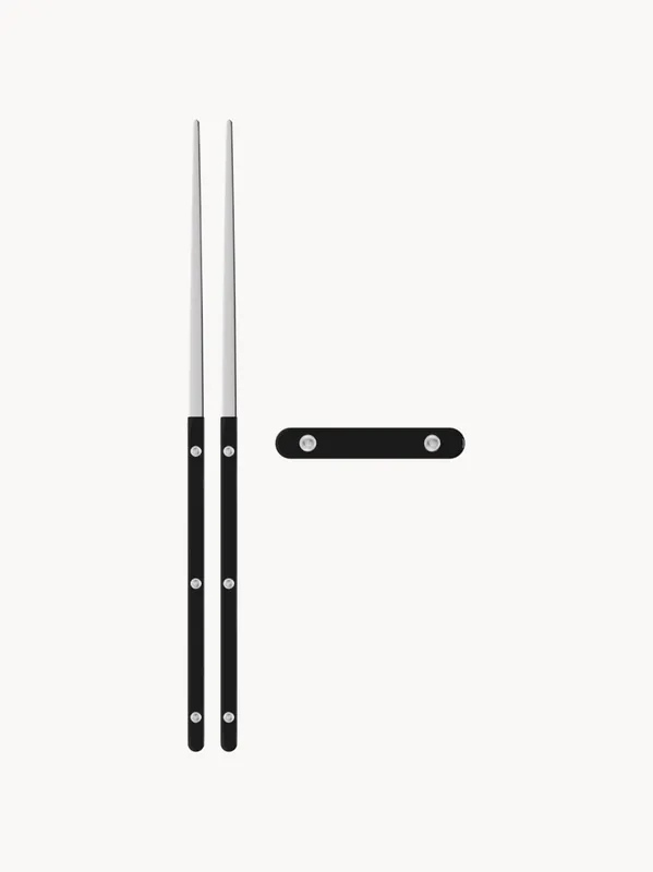 Palillos de acero inoxidable pulido al alto brillo con reposapalillos Bistrot - Sabre Paris