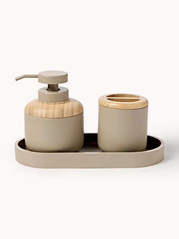 Accesorios de baño Ari, set de 3 - Westwing Collection