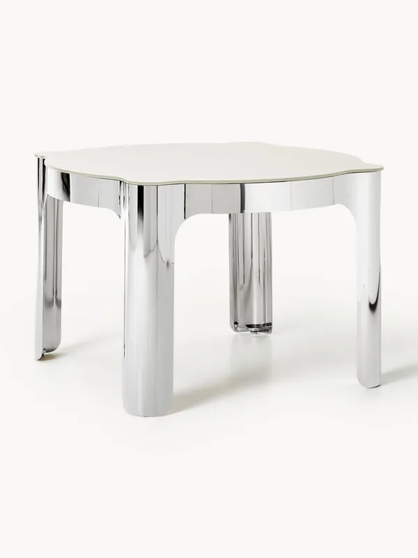 Mesa de comedor redonda con tablero de cristal Georgia, Ø 110 cm - Westwing Collection