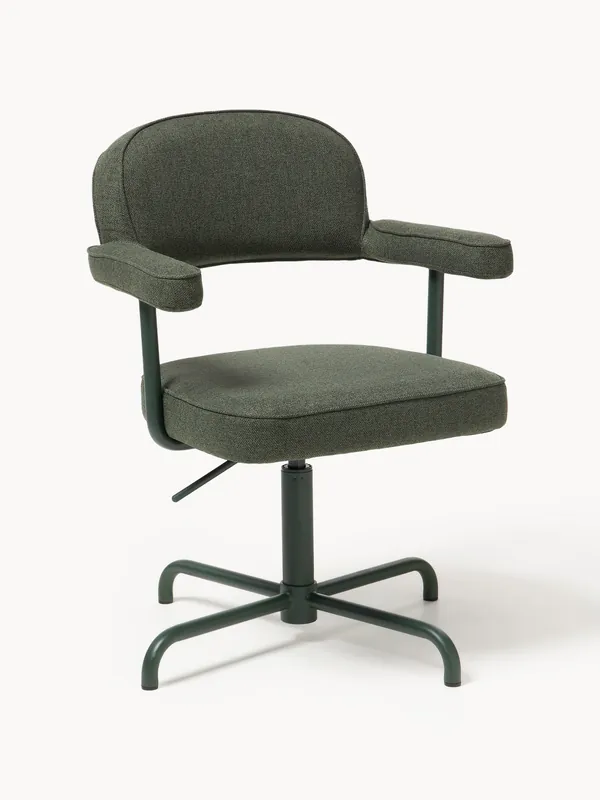 Silla de oficina tapizada con reposabrazos Pia, altura regulable - Westwing Collection