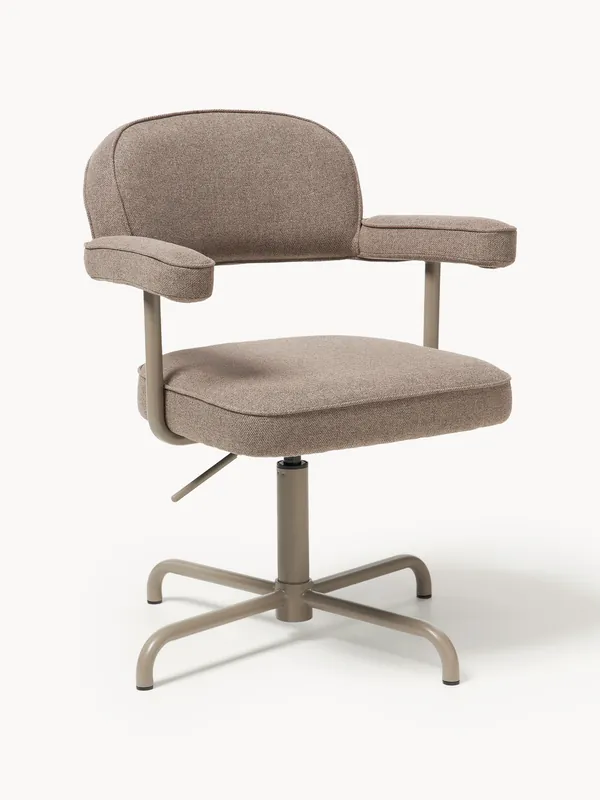 Silla de oficina tapizada con reposabrazos Pia, altura regulable - Westwing Collection