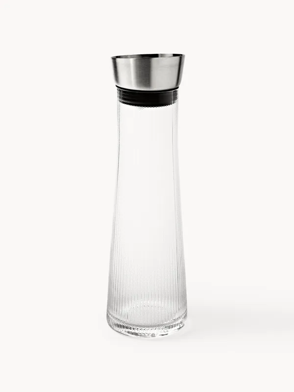 Aceitero soplado con relieve y tapa Oli, 1 l - Westwing Collection