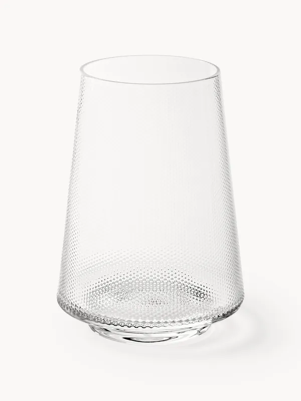 Vasos highball soplados con relieve Oli, set de 4 - Westwing Collection