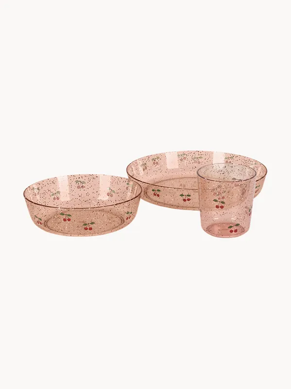 Vajilla infantil Cherry, set de 3 - Konges Slojd