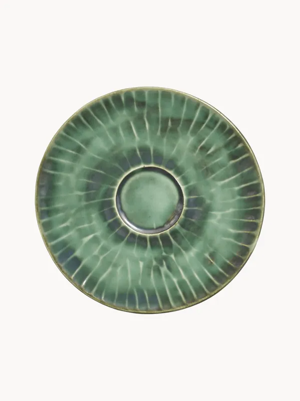 Platillos con acabado artesanal Verde Lanza, set de 2 - SERAX