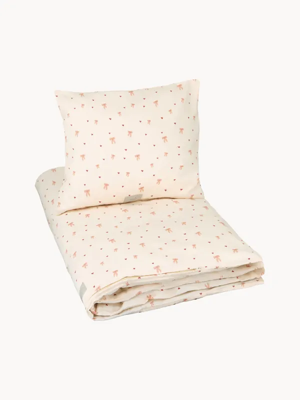 Ropa de cama infantil de satén de algodón Bows, 140 x 200 cm + 1 almohada 60 x 65 cm - Cam Cam Copenhagen