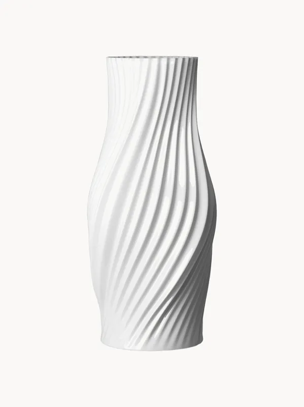 Jarrón de porcelana Twist, Al 31 cm - Lyngby Porcelaen