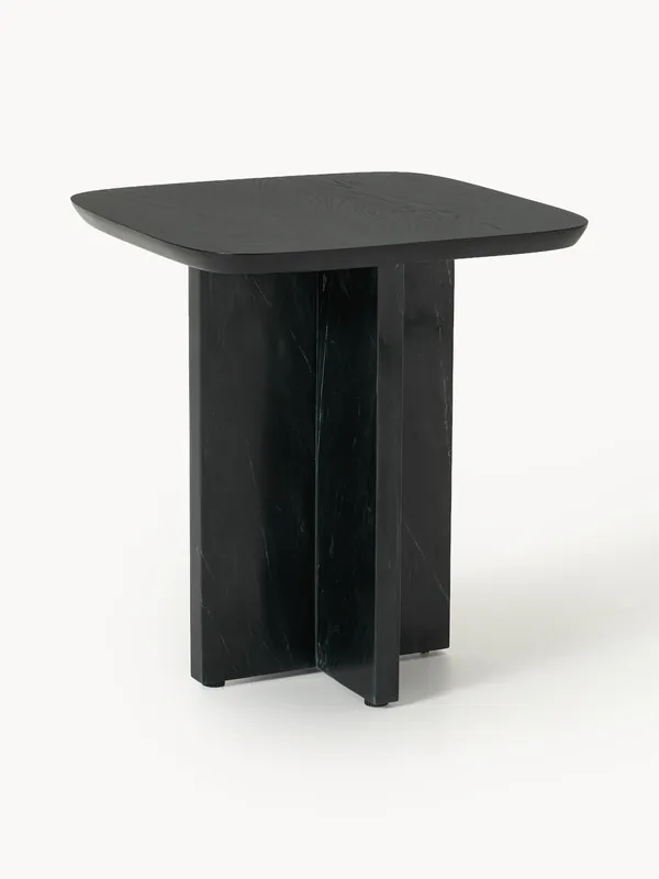 Mesa auxiliar de madera de roble y mármol Naida - Westwing Collection